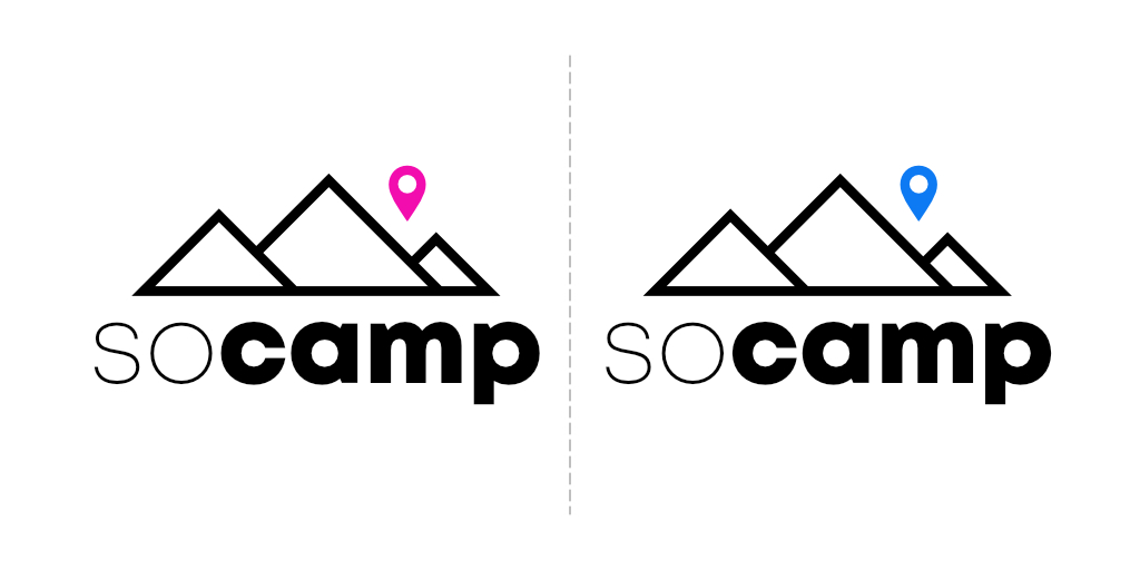 Socamp Duo Sticker, Pink and Blue
